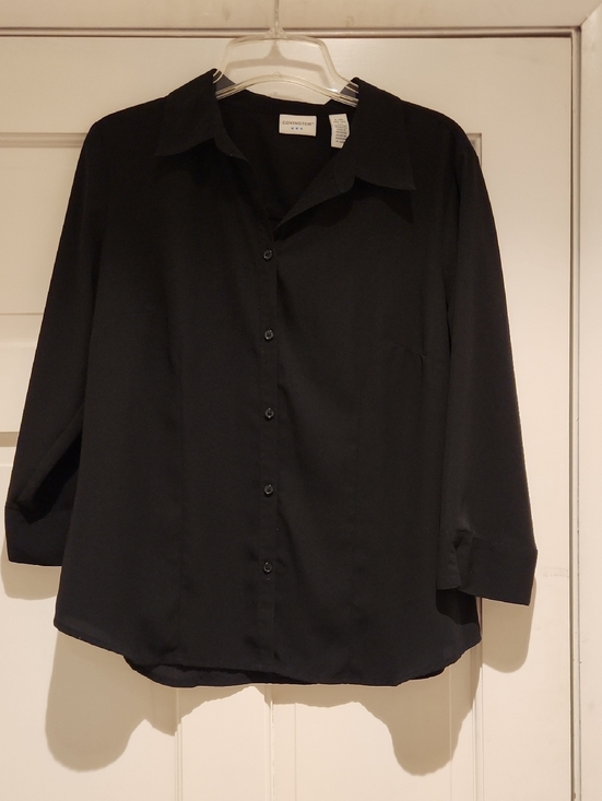 Covington Tops - Covington Black Button-Front Shirt Women's L Business Casual